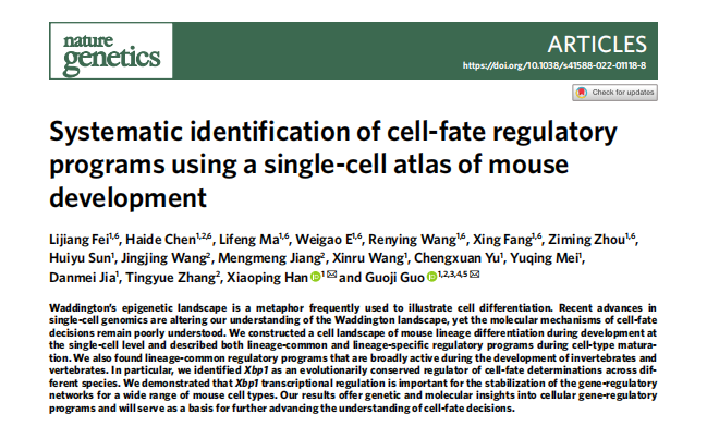 Systematic identification of cell – fate regulatory programs using a single-cell atlas of mouse development