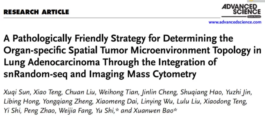 A Pathologically Friendly Strategy for Determining the Organ-specific Spatial Tumor Microenvironment Topology in Lung Adenocarcinoma Through the Integration of snRandom-seq and Imaging Mass Cytometry